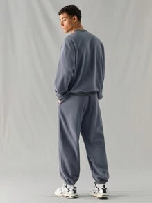 Manfinity RebelGame Bộ 2 quần dài tay rộng rãi thoải mái cho nam và quần ống đứng cạp rút - Xám - Xem 2