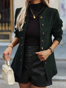 EMERY ROSE Chaqueta casual regular de mujer con botones delanteros y mangas largas