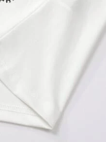 PAVTROS Camiseta blanca holgada de manga corta y cuello redondo para hombre, con estampado gráfico de manga raglán, uso casual diario, ropa de calle, regalo para el novio - Blanco - Ver 3