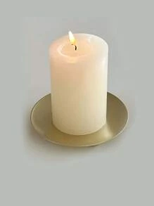 1pc Gold Decorative Iron Plate Candle Holder Stand Candle Plate For LED & Wax Candles, Incense Cones, Spa, Weddings Jewelry Storage Tray, Spooky, Autumn, Winter, Holiday, Festival Valentine's Day, Valentines Wedding, Birthday, Room Decor, Ramadan Decor, Home Decor, Bedroom Decor, Bathroom Decor, Candle, Home Decor Living Room, Kitchen Decor