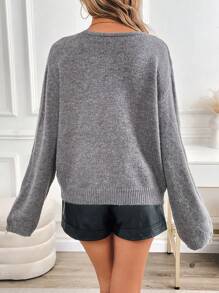 SHEIN Clasi Cárdigan suelto con abertura frontal y lazo para mujer