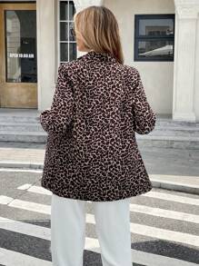 SHEIN Frenchy Damen modische Jacke mit Leoparden Muster, Herbst