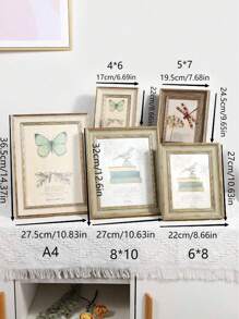 SHEIN 1 pezzo Cornice per foto stile vintage europeo con bordi dorati, decoro per la casa, regalo per amici, decorazione per San Valentino, matrimonio, compleanni, marrone/cachi