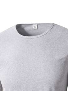 SHEIN 5pcs/Set Minimalist Style Round Neck Long Sleeve T-Shirts For Teenage Boys, 5 Colors