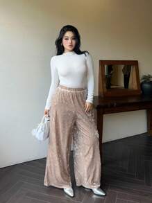 Calvaya Straight Wide Leg Pants Women Autumn/Winter New Gold Velvet Diamond Velvet Pants Tie Dye Casual Loose Pants