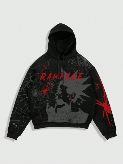 Men's Casual Letter Print Hoodie, Long Sleeve