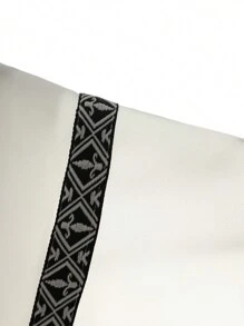 Mulvari 1 pieza Nuevo abrigo cárdigan geométrico de patrón modesto del sudeste asiático para mujer, temporada otoño/invierno