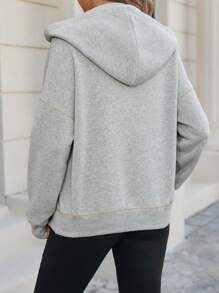 SHEIN Sudadera con capucha casual y forrada térmicamente para mujeres embarazadas, apta para otoño/invierno, para maternidad
