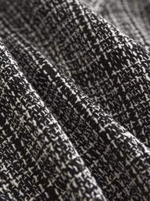 SHEIN Essnce Women's Autumn New Fashion Casual Commuting Elegant Classy Professional Thanksgiving Women Winter Costumes Goddess Costume Fall Curve Workplace Work Business Professional Pride Suit Tweed Small Fragrance Fabric Blazer - Black - View 7