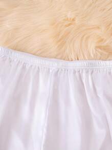 Trzyczęściowy zestaw piżamowy dla nastolatek - zawiera krótkie spodenki, długie spodnie i kardigan z krótkim rękawem z tkaniny satynowej