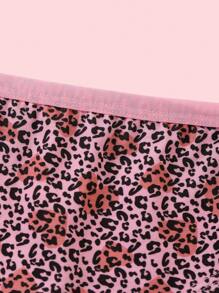 SHEIN 5pcs Tween Girl Leopard Heart Graphic Print Triangle Panty Set - Multicolor - View 3