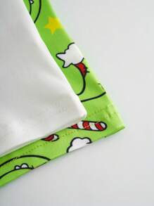 2pcs Set Baby Boy Christmas Devil Print Long Sleeve Top - Multicolor - View 6