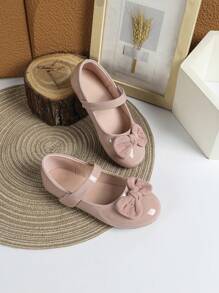 全新秋季儿童女童时尚平底舞厅可爱玛丽珍鞋学生户外舒适校鞋 - 粉色 - 查看 3