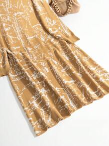 Mulvari Váy len dài tay in họa tiết toàn thân cỡ lớn thường ngày - Nhiều màu - Xem 4