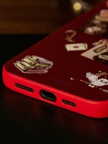 HARRY POTTER X SHEIN Funda de teléfono con estampado de personajes y letras, regalo - Burdeos - Ver 6