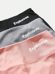 SHEIN Set de 3 leggings de estilo urbano y casual para niñas preadolescentes, con tela súper cómoda y transpirable, de alta elasticidad, adecuado para actividades al aire libre y uso casual de ciudad para el día a día