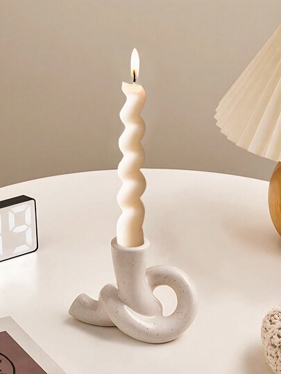 SHEIN 1pc Modern Candle Holder Unique Ceramic Candelabra For Living Room Mantel TV Stand Kitchen Dining Room Taper Candle Holders For Living Room Decor, Kitchen Decor,Wedding Decoration Christmas Decorations Creative Retro Candlestick Ornaments Home High-End Light Luxury Decorations Dining Table Study Bedroom Abstract Candlestick Home Decorations Spooky,Autumn,Festival,Holiday Christmas,Winter,Holiday Christmas For Holiday Gift Giving
