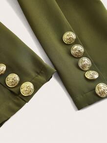 SHEIN Clasi Women's Autumn/Winter Fashion Versatile 3D Floral (Detachable) Blazer Winter Women Clothes - Green - View 10