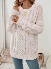 SHEIN LUNE Women's Casual Minimalist French Style Long Sleeve Sweater