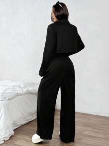 SHEIN X Belinda SHEIN EZwear Satin Finish Women's Office Business Suit Set