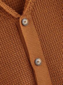 Manfinity VCAY Áo len cardigan dệt kim dài tay cho nam, phong cách trẻ trung thời trang cho mùa thu/đông - Màu Khaki - Xem 3