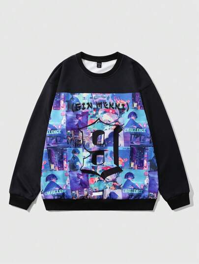 Street Life Sweat-shirt à capuche décontracté pour hommes avec imprimé de lettres et de chiffres, pour l'automne