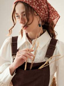 SHEIN MOD Women Casual Solid Color Strap Dress, Autumn - Coffee Brown - View 4