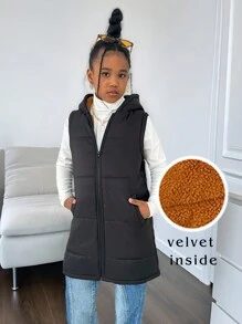 Palton midi fără mâneci pentru fete Tween, toamnă/iarnă