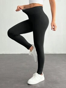 SHEIN PETITE 3 Confezioni Leggings da donna, comodi e morbidi, adatti per yoga, fitness, ciclismo e uso quotidiano