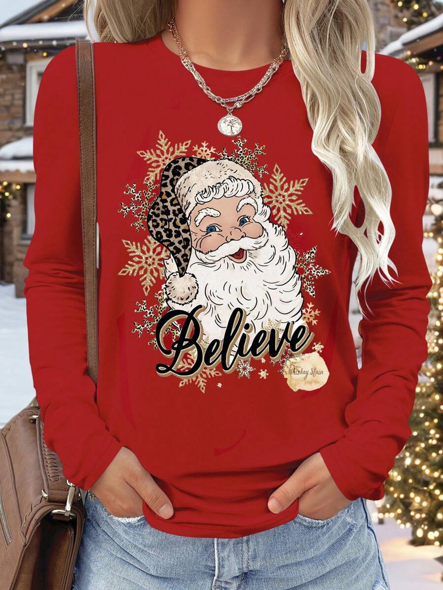 SHEIN LUNE Los Angeles Tiếng Anh Gợi cảm Thời trang Giải trí Thoải mái Đường phố Vừa vặn Định hình cơ thể Trang chủ Thời trang Thu Đông Xuân Giải trí Đường phố có mũ trùm đầu và áo nỉ cho Quần áo năm mới Áo phông họa tiết Áo nữ - Đỏ - Xem 1