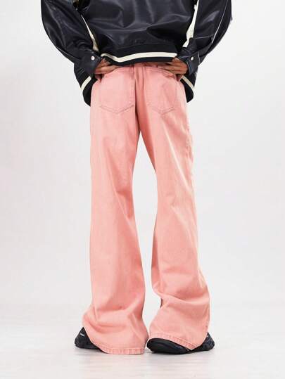 Street Life Jeans simples à poche cœur plissés, style simple. Porté décontracté pour la vie quotidienne