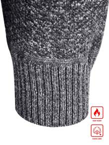 Manfinity Mode Men's Casual Colorblock Patch Pocket Half Zip Placket Thermal Lined Sweater, Autumn/Winter Christmas, Long Sleeve Top - Dark Grey - View 3