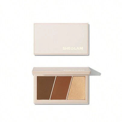 SHEGLAM Palette De Maquillage Trio Hero Face-Otter Contour-Poudre Sculptante Multi-Usage à Double Usage Marque Beauté Visage Maquillage Maquilliage CosméTique Pour Femmes Filles Parfait Pour Hiver Printemps ÉTé IdéAl Pour Y2K ÉLéGant Mode Adapté Pour Anniversaire FêTe Des MèRes Cadeau FêTe PrêT Meilleure Couleur