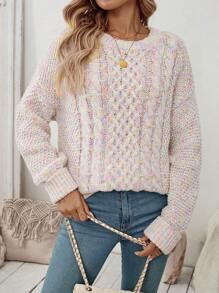 SHEIN LUNE Women's Casual Minimalist French Style Long Sleeve Sweater