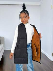 Palton midi fără mâneci pentru fete Tween, toamnă/iarnă