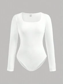 SHEIN Girlism Bộ đồ liền thân cổ tròn tay dài đan cho bé gái tuổi teen 2 món, phong cách cơ bản, mùa thu/đông - Hồng - Xem 6