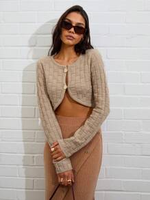 COSMINA Women's Casual Button-Front Cardigan, Fall - Camel - View 3