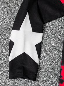 SHEIN Bộ 2 chiếc/Bộ thời trang nam thiếu niên họa tiết camo chắp vá tay áo có mũ trùm đầu và quần dài túi hộp, mùa thu - Nhiều màu - Xem 3