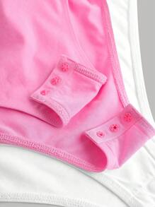 SHEIN Girlism Bộ đồ liền thân cổ tròn tay dài đan cho bé gái tuổi teen 2 món, phong cách cơ bản, mùa thu/đông - Hồng - Xem 4