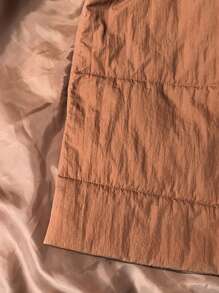 Slaydiva Women Plus Size Elegant Hooded Sleeveless Solid Khaki Vest Jacket, Street Style - Khaki - View 9