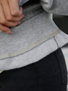 SHEIN Sudadera con capucha casual y forrada térmicamente para mujeres embarazadas, apta para otoño/invierno, para maternidad