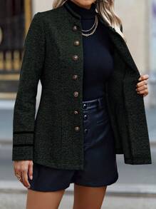 EMERY ROSE Chaqueta casual regular de mujer con botones delanteros y mangas largas