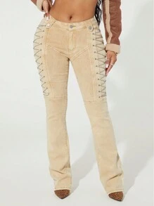 SHEIN SXY Vrouwen Casual Front Button Simple Denim Jeans, Voor Dagelijks Gebruik