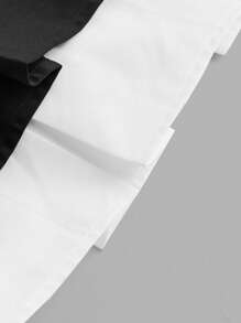 SHEIN MOD Plus Size Gray Patchwork Double-Layer Pleated Mini Skirt