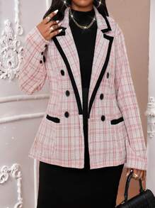 SHEIN Lady Abrigos largos de manga larga elegantes para trabajo de talla grande para otoño e invierno, abrigos de invierno para mujeres, abrigo rojo, blusa rosa claro, conjuntos de ropa de invierno para mujeres