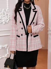 SHEIN Lady Abrigos largos de manga larga elegantes para trabajo de talla grande para otoño e invierno, abrigos de invierno para mujeres, abrigo rojo, blusa rosa claro, conjuntos de ropa de invierno para mujeres