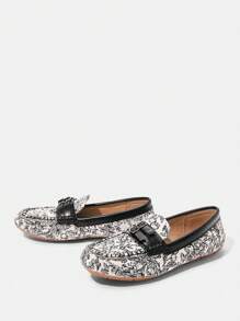 CUCCOO TILAWA Einfache Loafer mit Patchwork-Muster Einfarbig für Damen, lässige Alltagskleidung - Schwarz - Übersicht 4