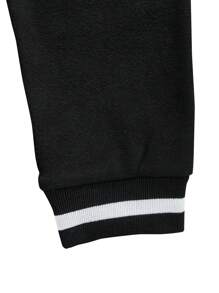Manfinity Homme Men Casual Colorblock Trim Fitted Long Sleeve T-Shirt, Autumn, For Going Out, For Husband, For Fall - Black - View 3