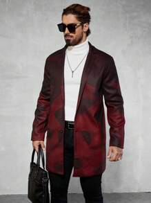 Manfinity Homme Herren Lässig Jacke mit geometrischem Muster und Kontrastfarbe, Herbst/Winter - Schwarz - Übersicht 3