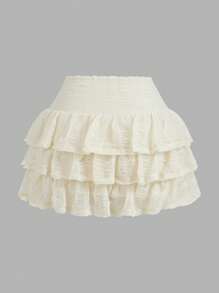 Sweetina Y2k Summer Hawaiian White Clothes Solid Color Bowknot Cake Mini Skirt